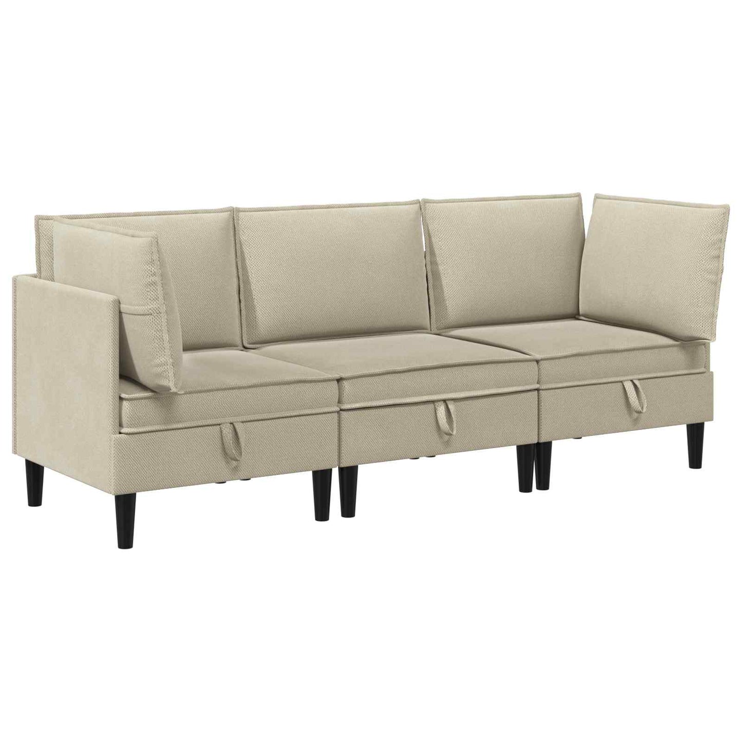Set di mobili per il soggiorno 3 pcs Sabbia Tessuto | homemem39