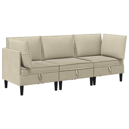 Set di mobili per il soggiorno 3 pcs Sabbia Tessuto | homemem39
