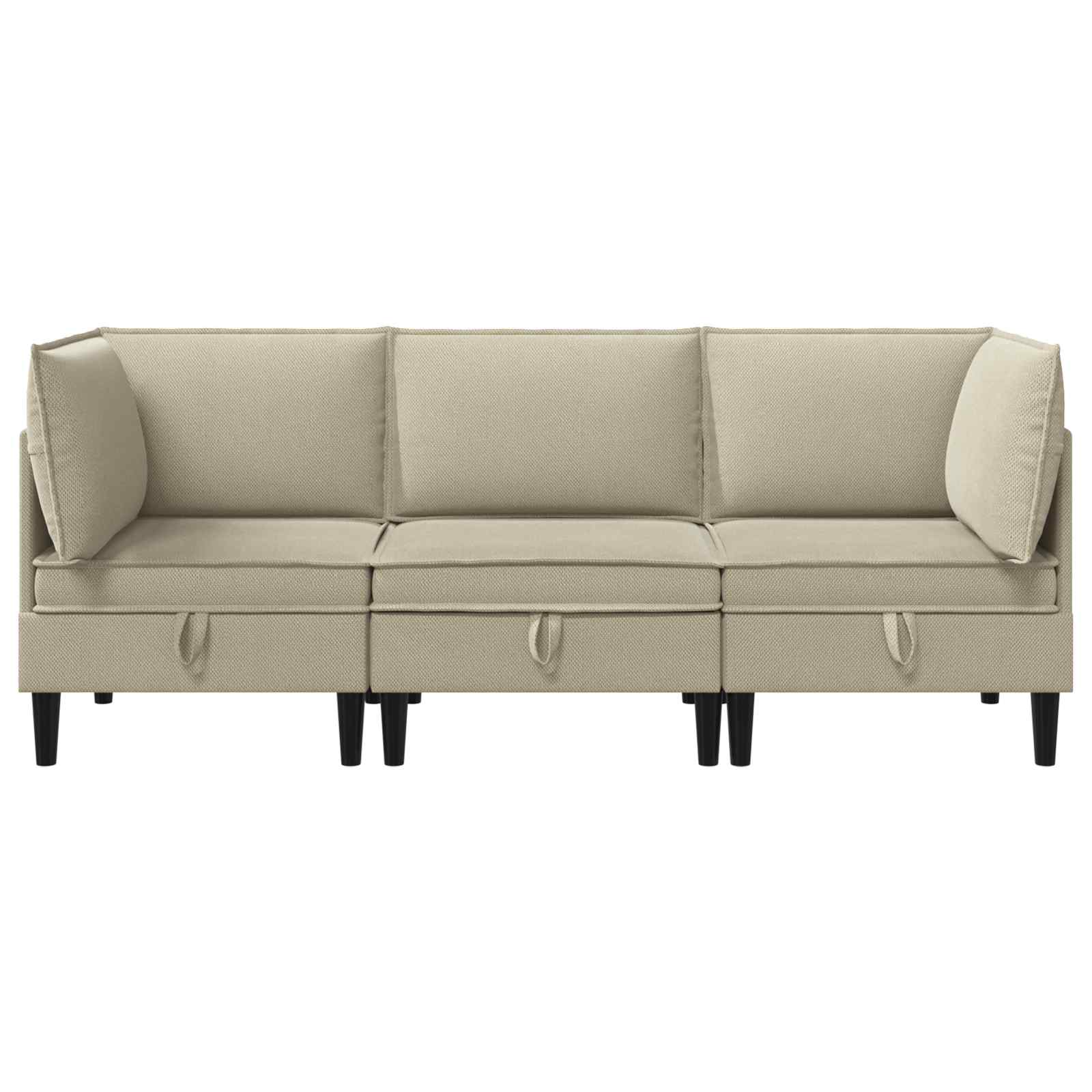 Set di mobili per il soggiorno 3 pcs Sabbia Tessuto | homemem39