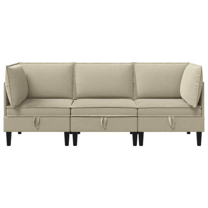 Set di mobili per il soggiorno 3 pcs Sabbia Tessuto | homemem39