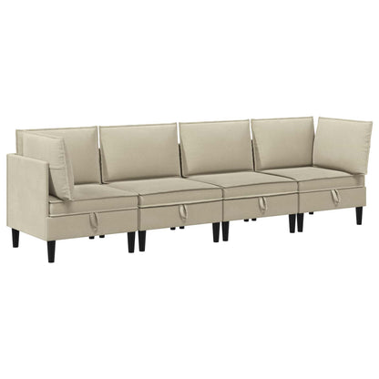 Set di mobili per il soggiorno 4 pcs Sabbia Tessuto | homemem39