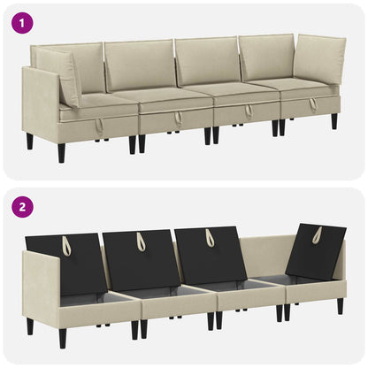 Set di mobili per il soggiorno 4 pcs Sabbia Tessuto | homemem39