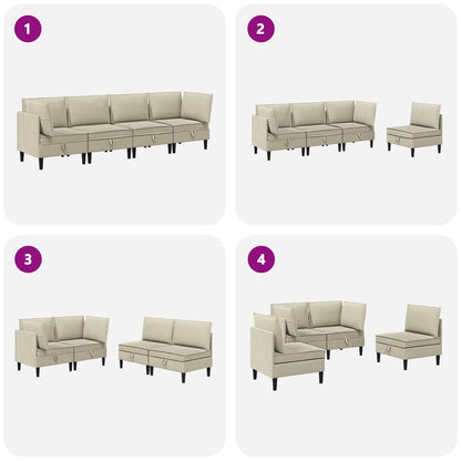 Set di mobili per il soggiorno 4 pcs Sabbia Tessuto | homemem39