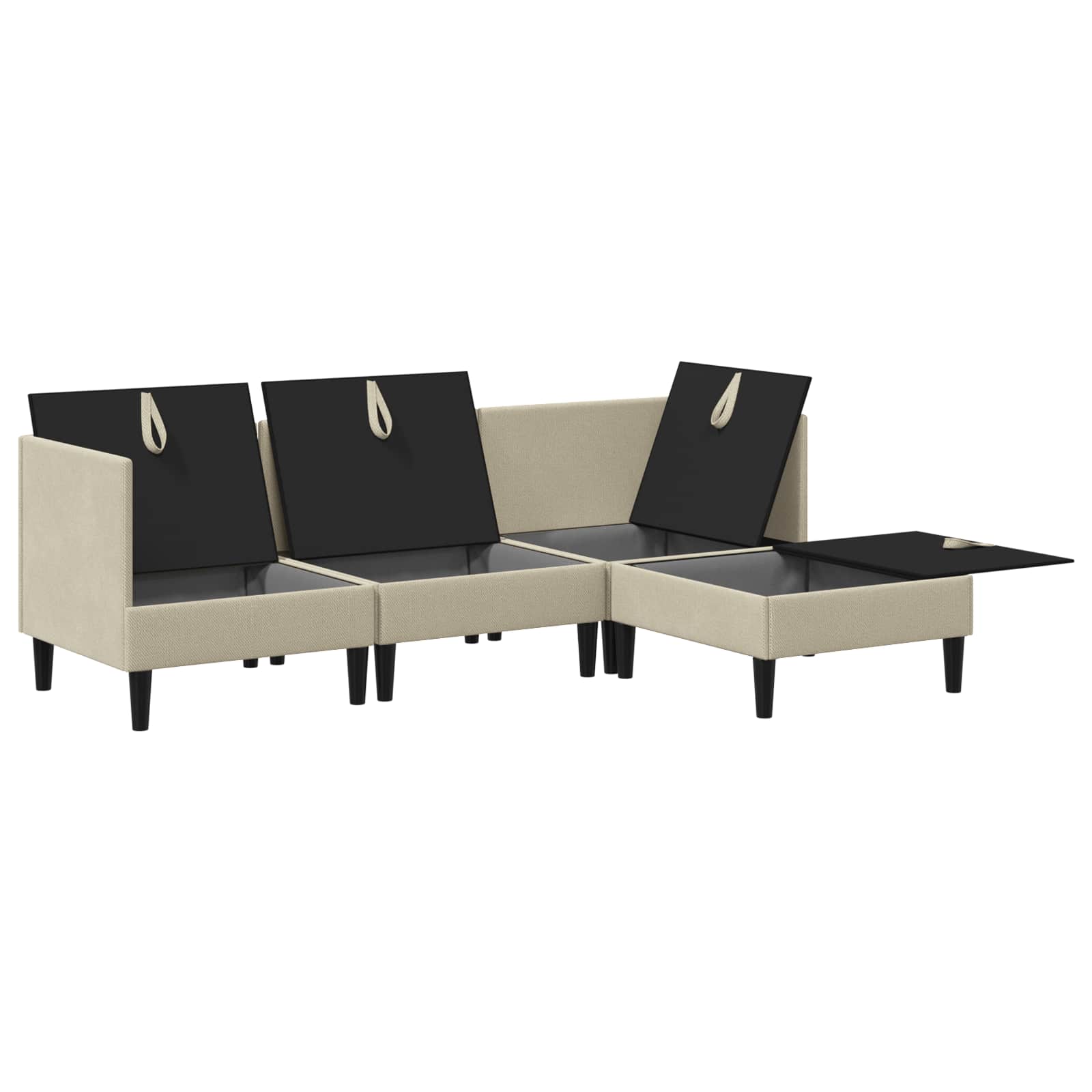 Set di mobili per il soggiorno 4 pcs Sabbia Tessuto | homemem39