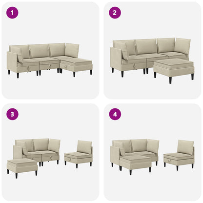 Set di mobili per il soggiorno 4 pcs Sabbia Tessuto