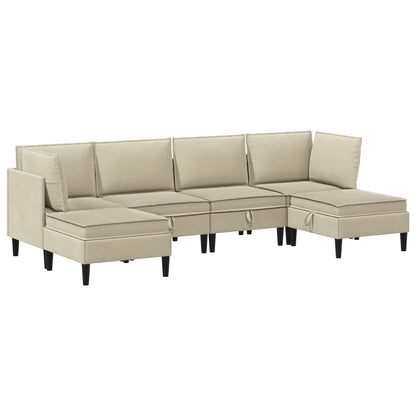 Set di mobili per il soggiorno 6 pcs Sabbia Tessuto | homemem39