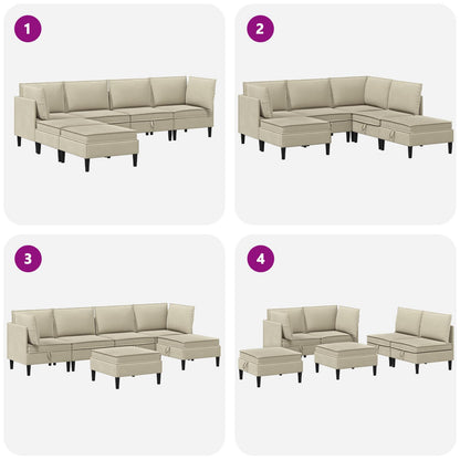 Set di mobili per il soggiorno 6 pcs Sabbia Tessuto | homemem39