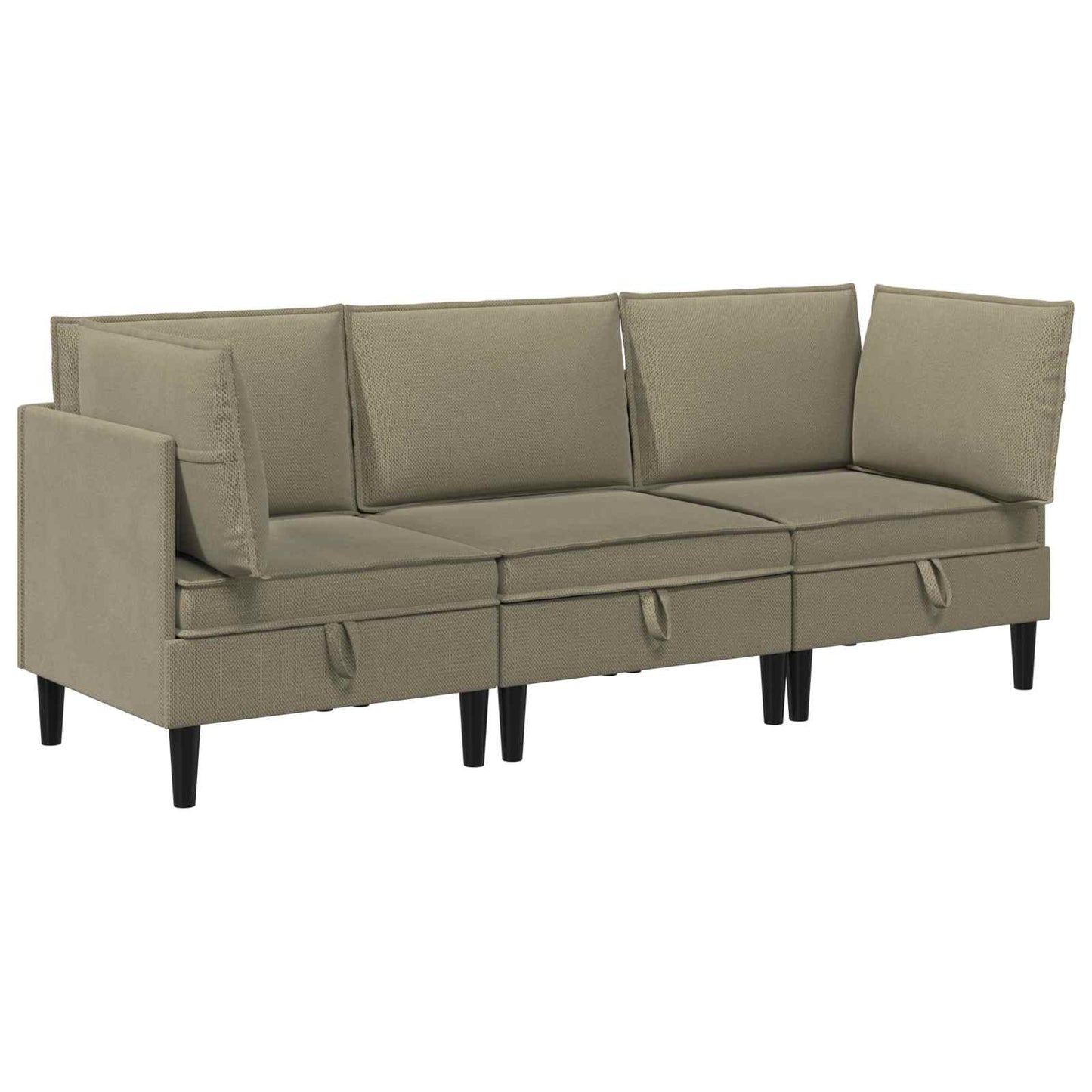 Set di mobili per il soggiorno 3 pcs Cachi Tessuto | homemem39