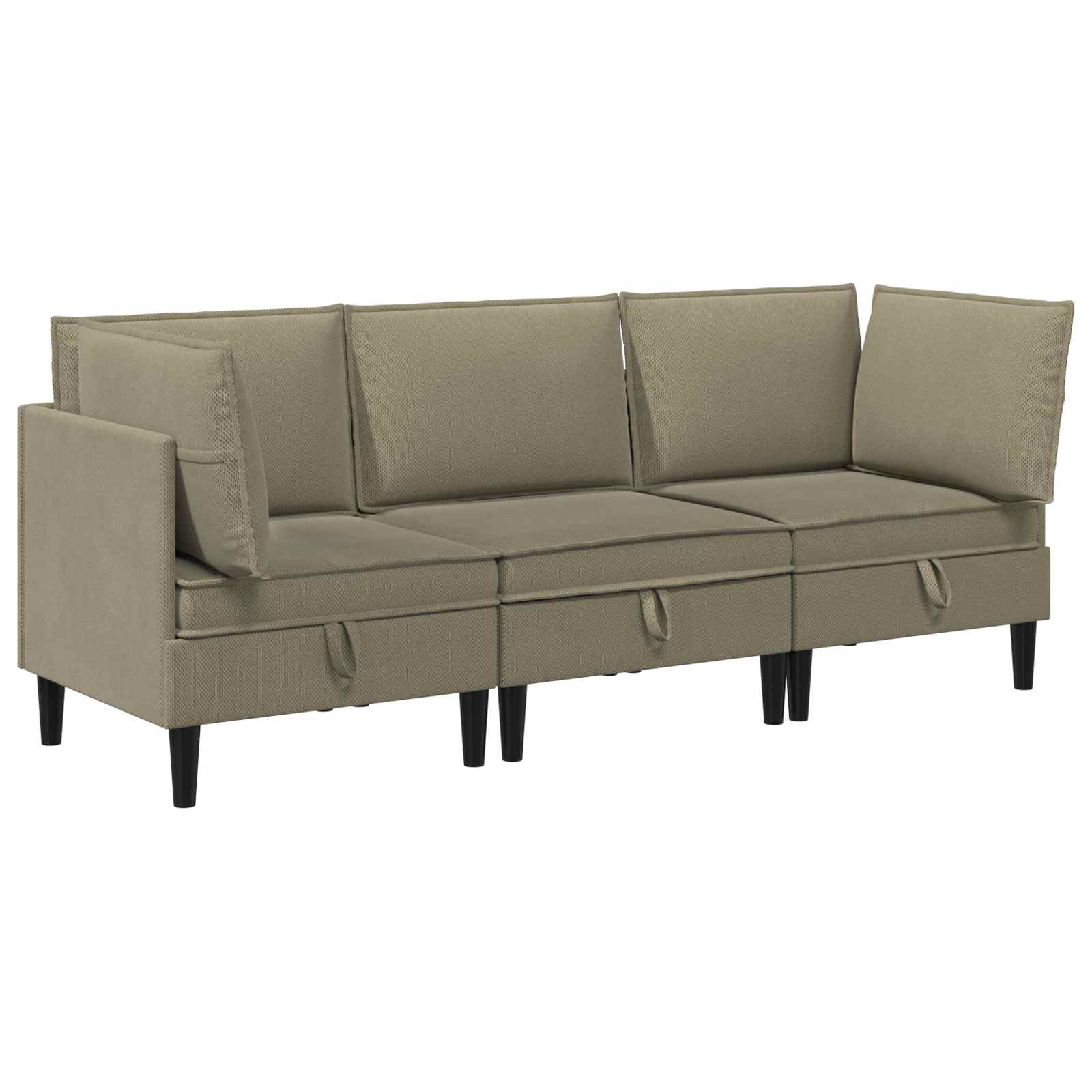 Set di mobili per il soggiorno 3 pcs Cachi Tessuto | homemem39