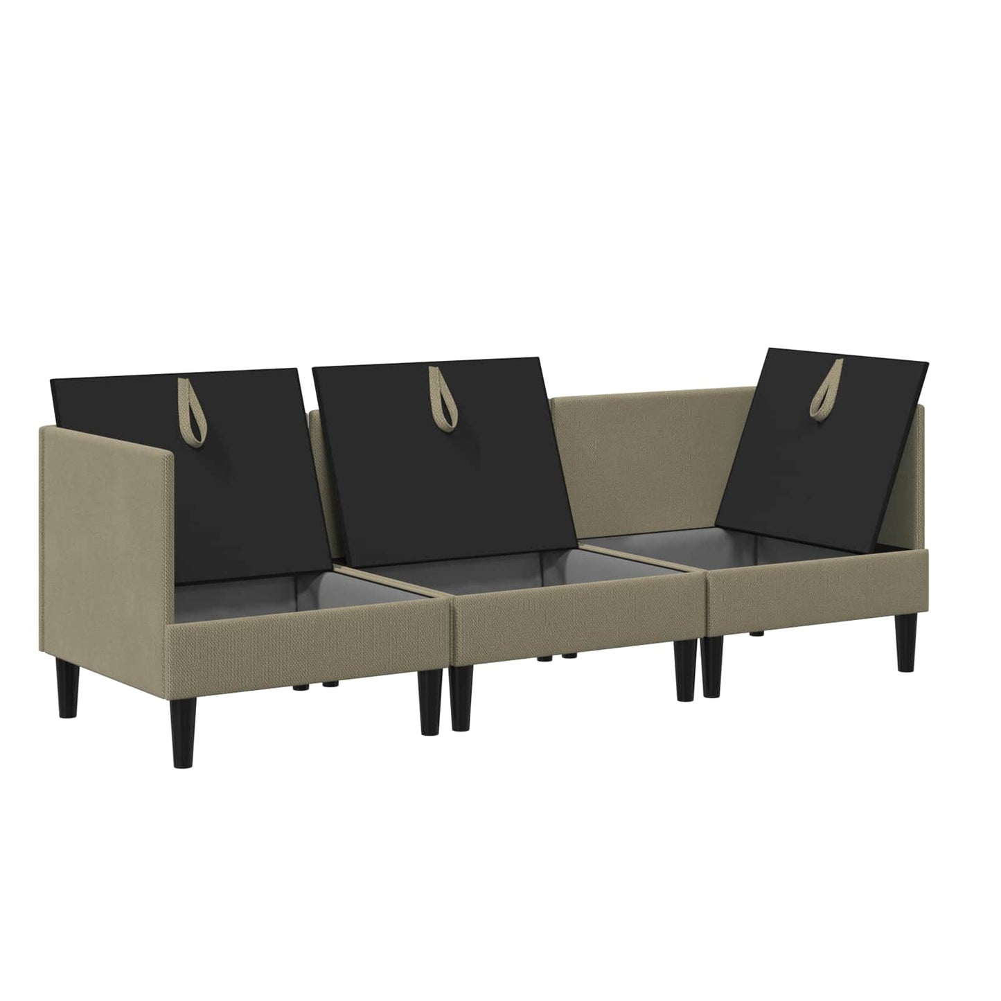 Set di mobili per il soggiorno 3 pcs Cachi Tessuto