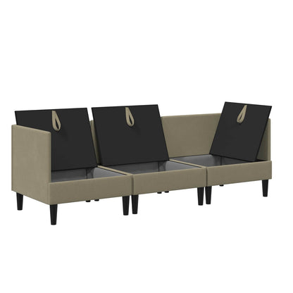Set di mobili per il soggiorno 3 pcs Cachi Tessuto