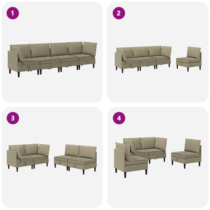 Set di mobili per il soggiorno 4 pcs Cachi Tessuto