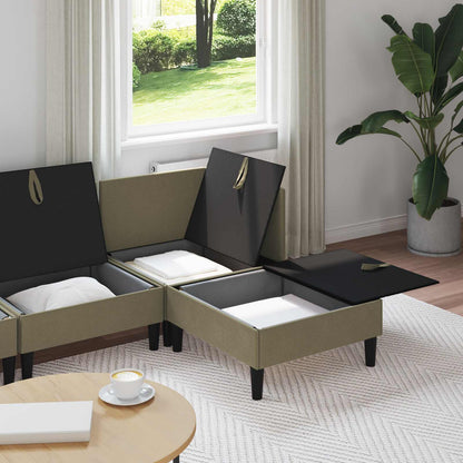Set di mobili per il soggiorno 4 pcs Cachi Tessuto