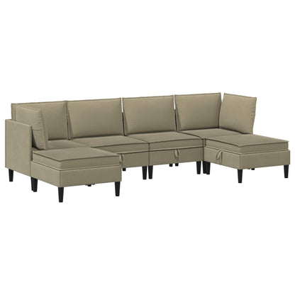 Set di mobili per il soggiorno 6 pcs Cachi Tessuto | homemem39