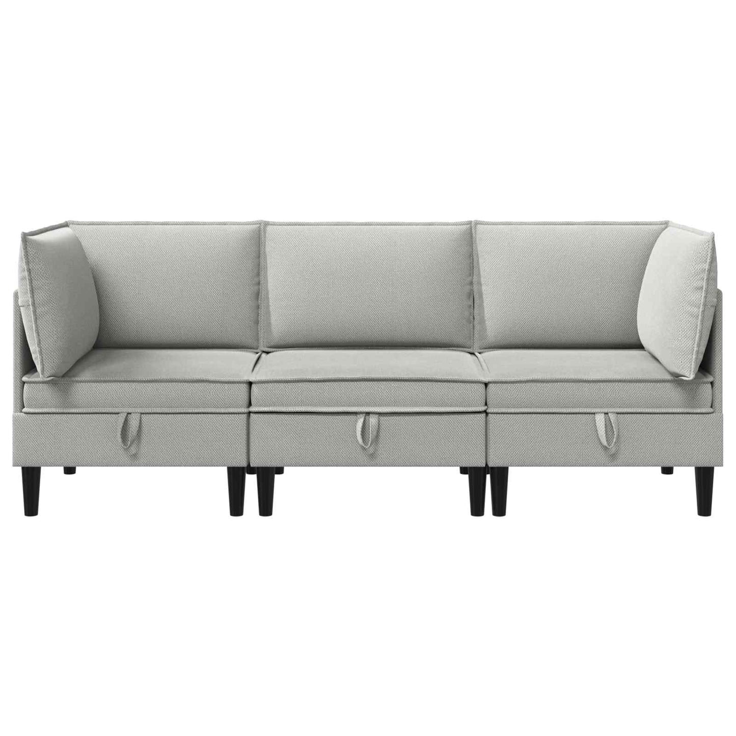 Set di mobili per il soggiorno 3 pcs Grigio chiaro Tessuto | homemem39