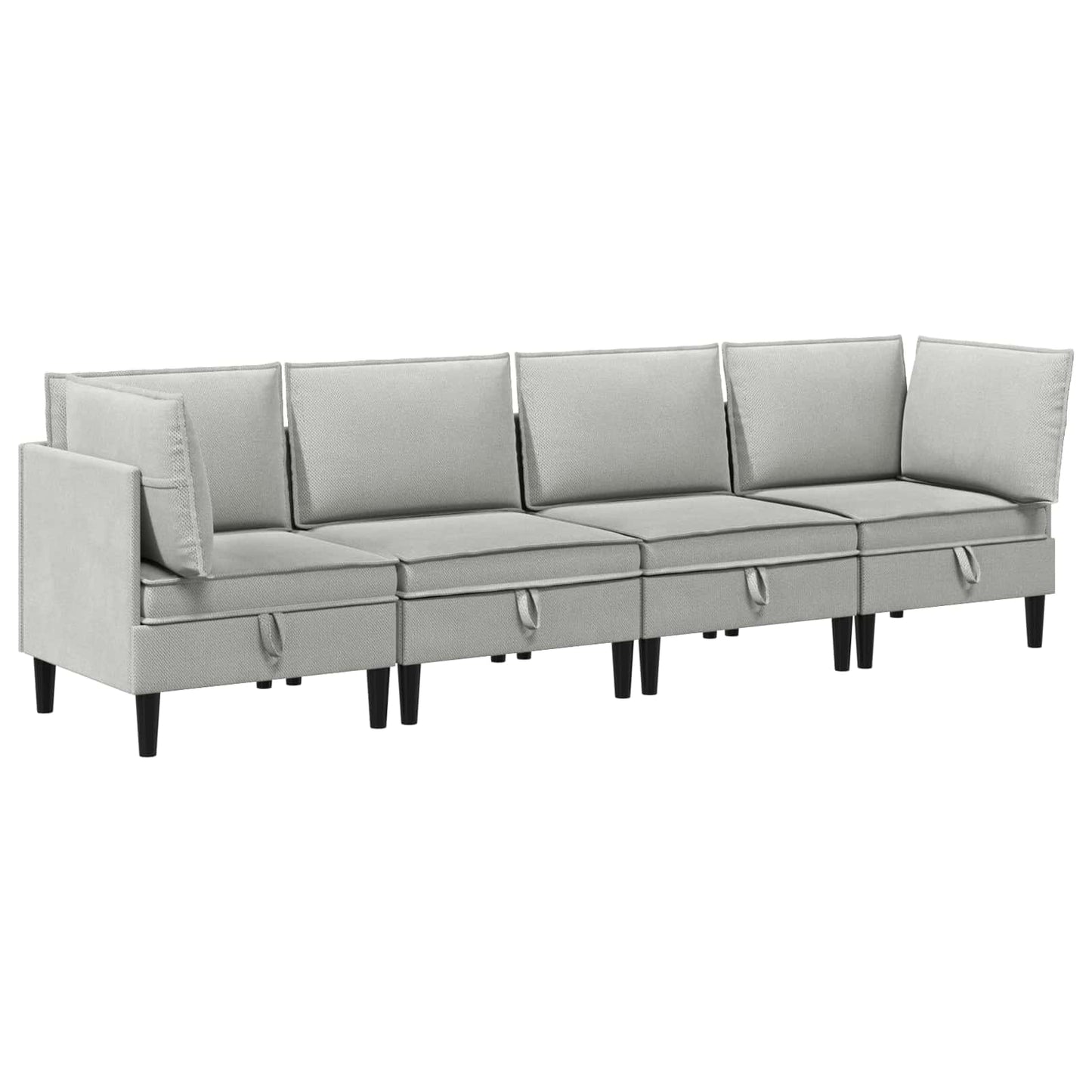 Set di mobili per il soggiorno 4 pcs Grigio chiaro Tessuto | homemem39
