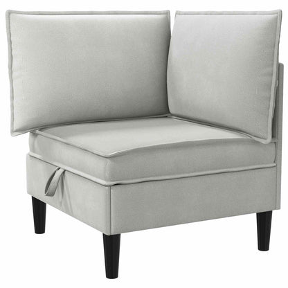 Set di mobili per il soggiorno 4 pcs Grigio chiaro Tessuto | homemem39