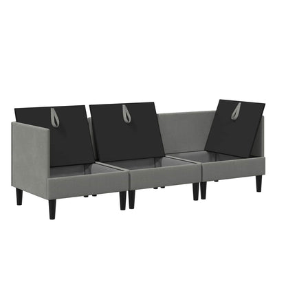 Set di mobili per il soggiorno 3 pcs Grigio scuro Tessuto