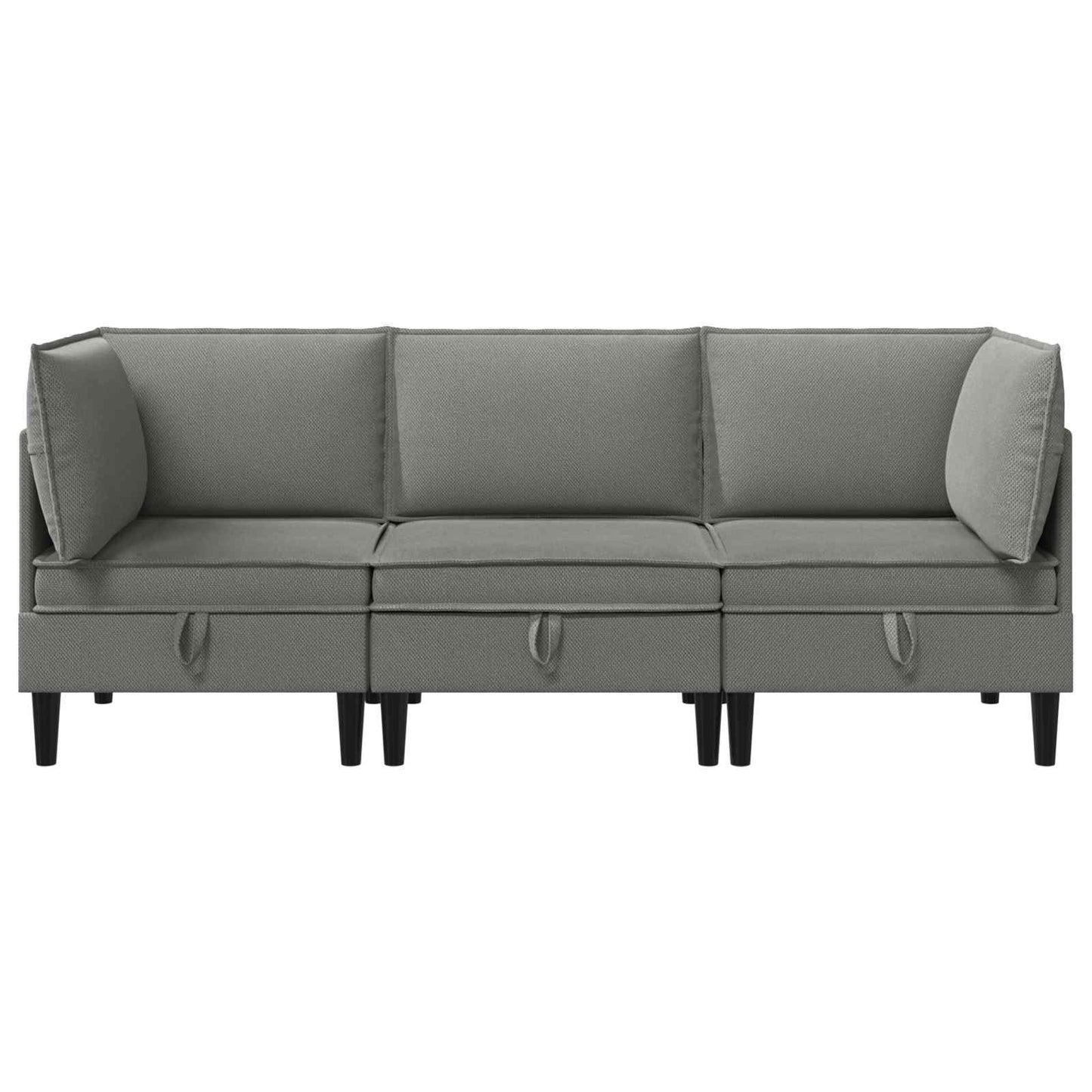 Set di mobili per il soggiorno 3 pcs Grigio scuro Tessuto