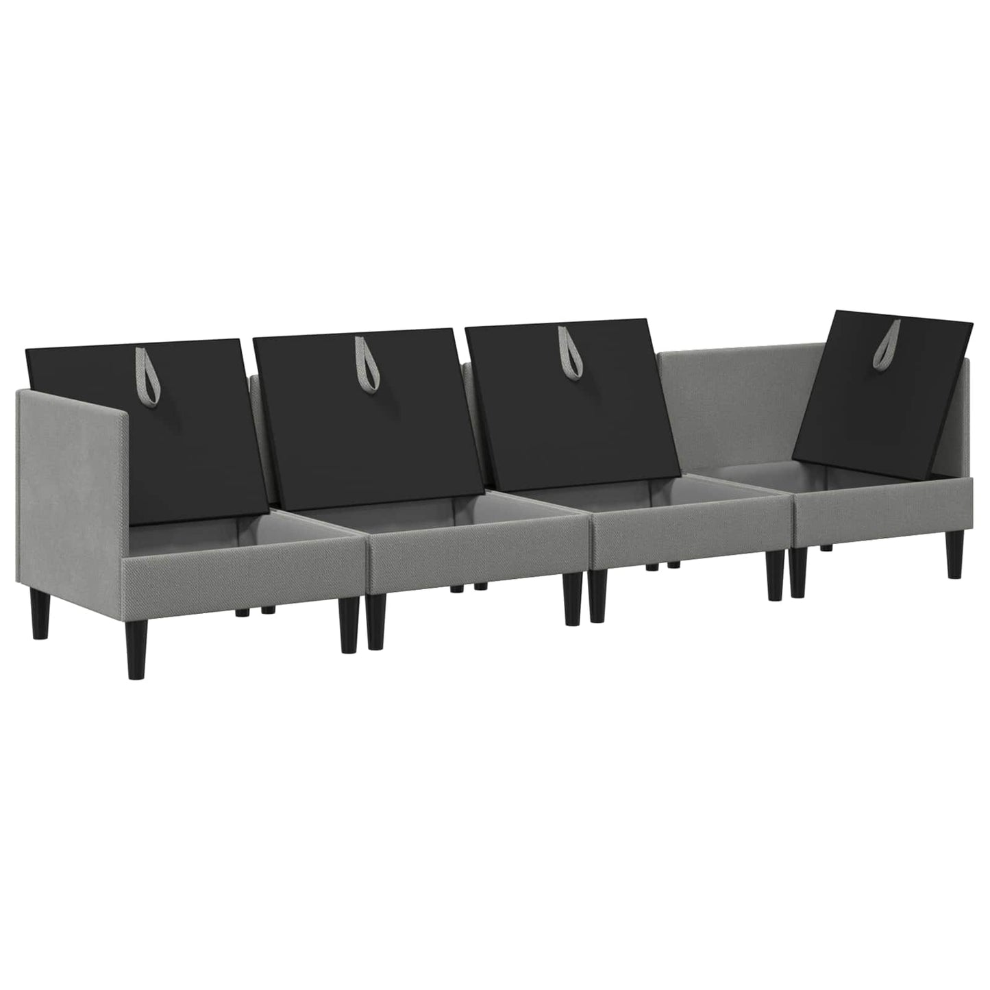 Set di mobili per il soggiorno 4 pcs Grigio scuro Tessuto | homemem39