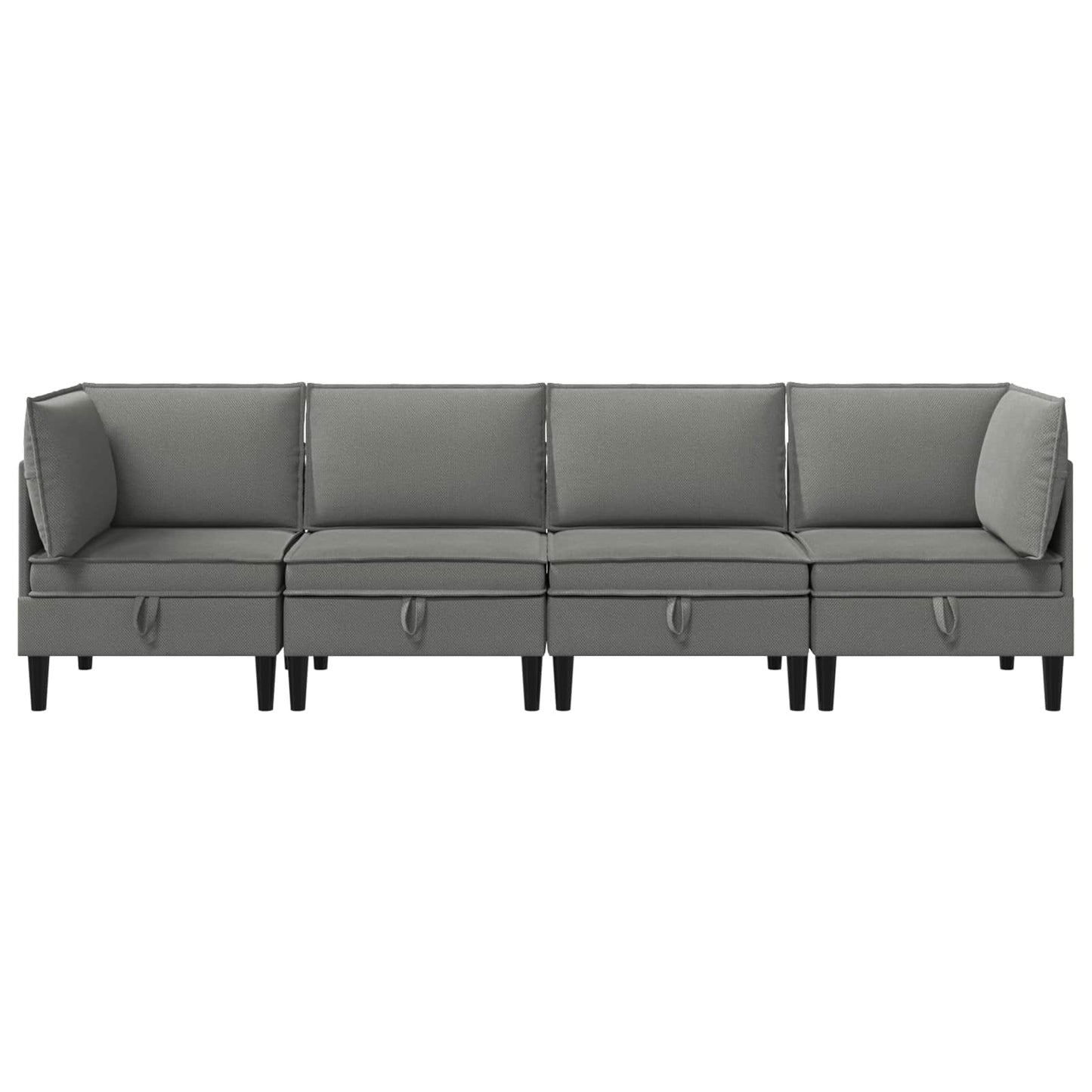 Set di mobili per il soggiorno 4 pcs Grigio scuro Tessuto | homemem39
