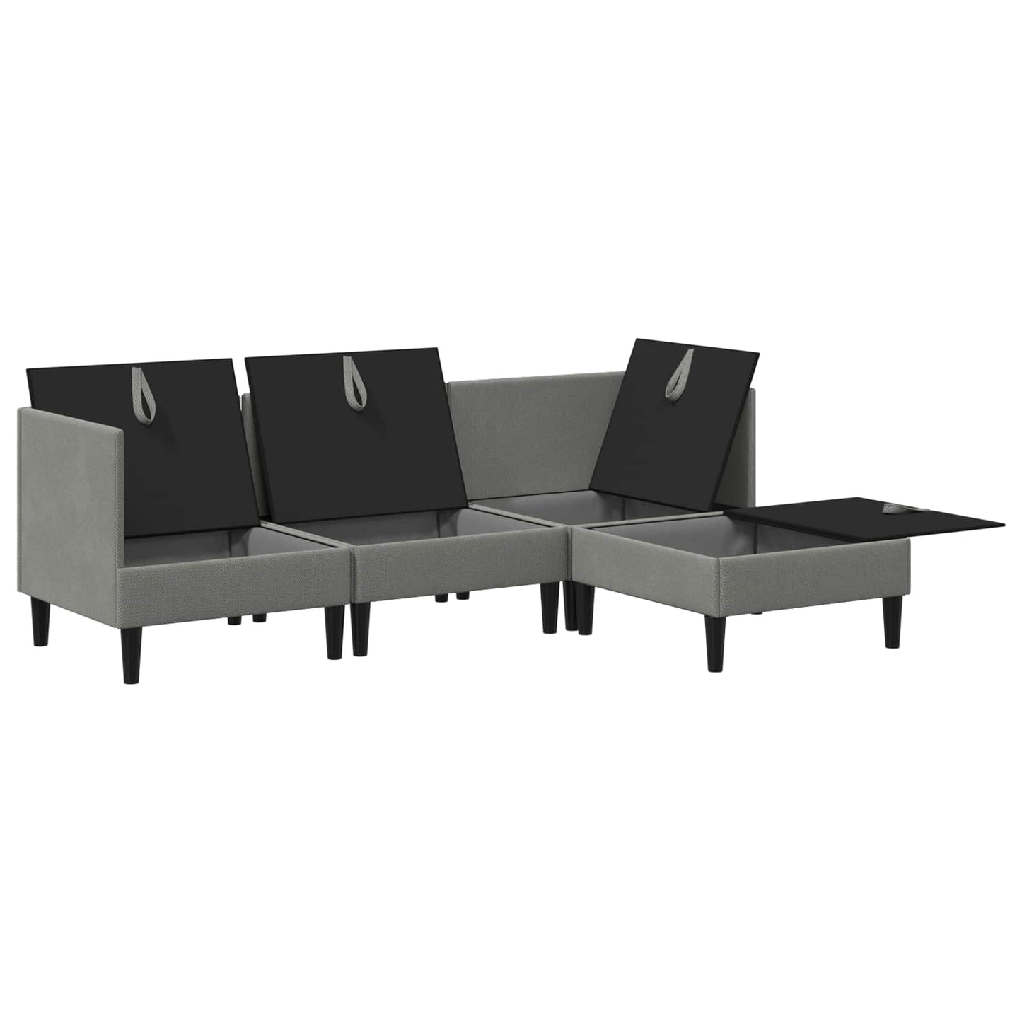 Set di mobili per il soggiorno 4 pcs Grigio scuro Tessuto | homemem39