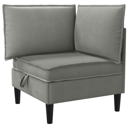 Set di mobili per il soggiorno 5 pcs Grigio scuro Tessuto | homemem39