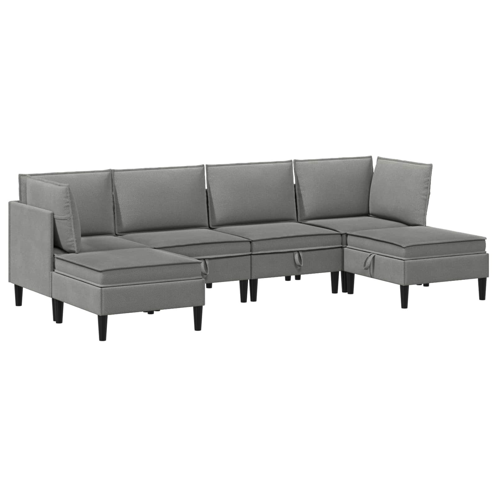 Set di mobili per il soggiorno 6 pcs Grigio scuro Tessuto | homemem39
