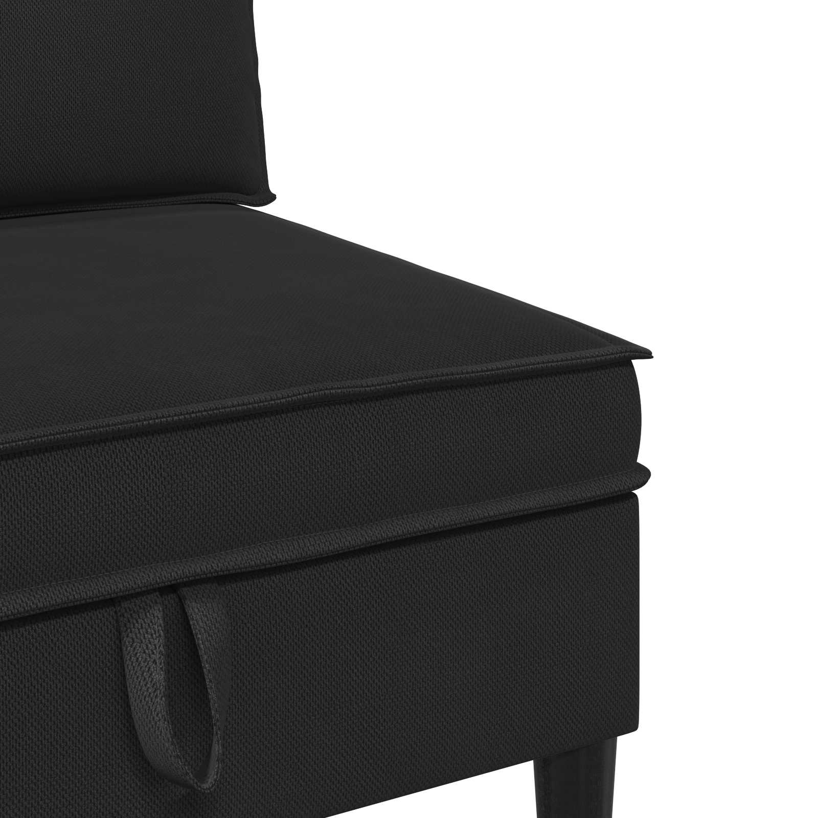 Set di mobili per il soggiorno 3 pcs Nero Tessuto | homemem39