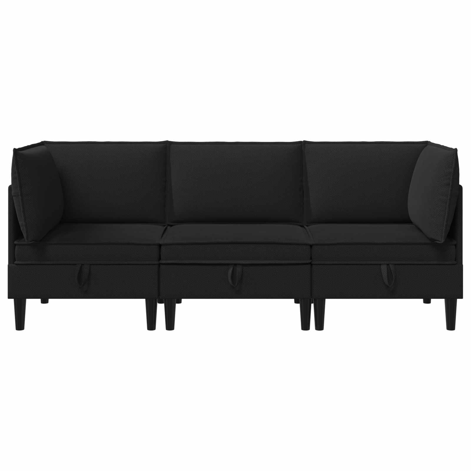 Set di mobili per il soggiorno 3 pcs Nero Tessuto | homemem39