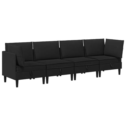 Set di mobili per il soggiorno 4 pcs Nero Tessuto | homemem39