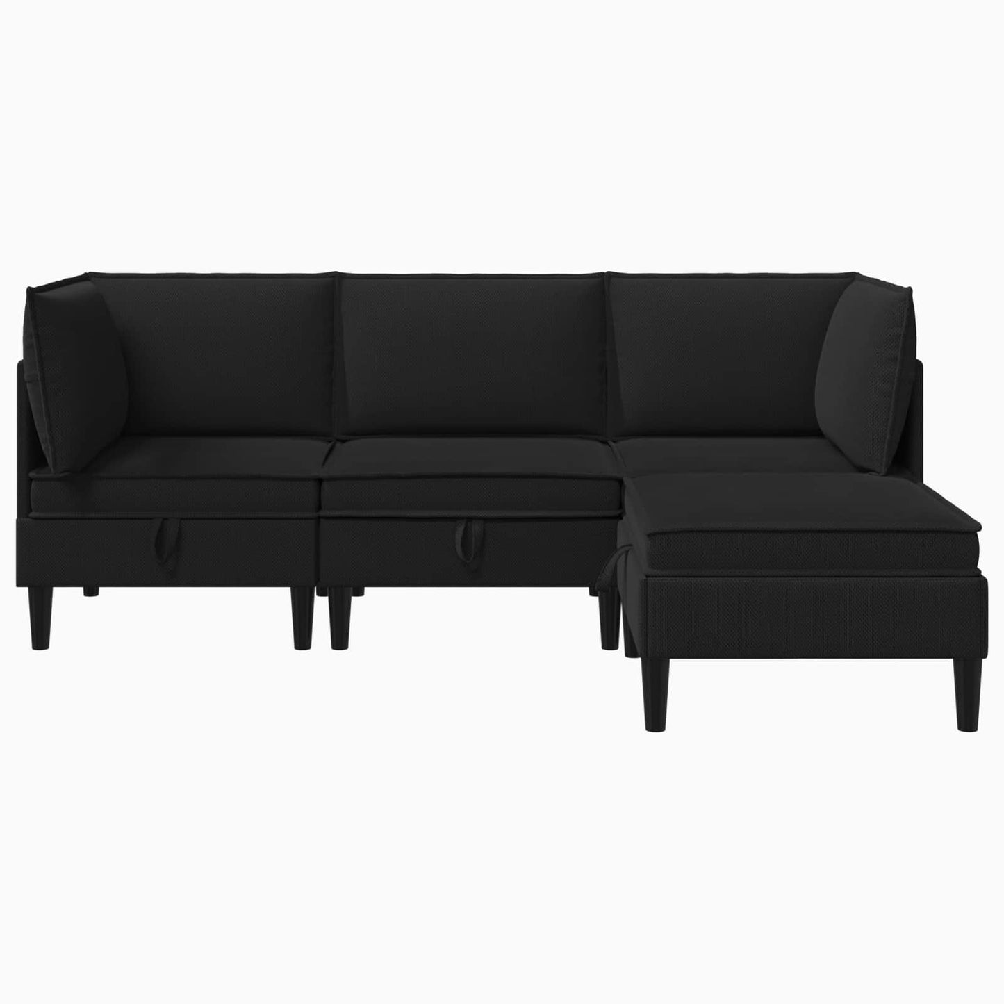 Set di mobili per il soggiorno 4 pcs Nero Tessuto | homemem39