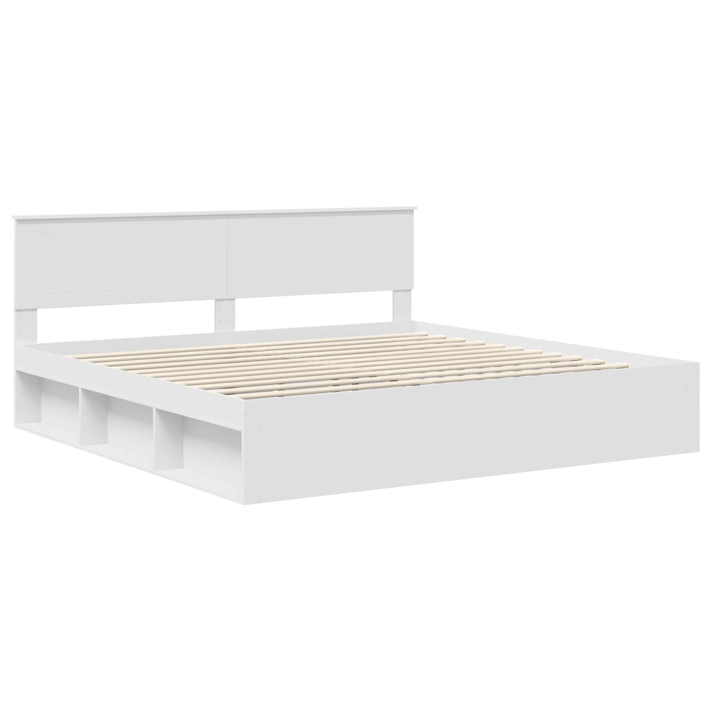 Struttura del letto Bianco 200 x 200 cm Pino massello | homemem39