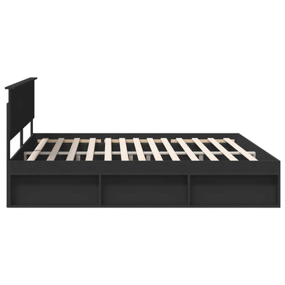 Struttura del letto Nero 200 x 200 cm Pino massello | homemem39