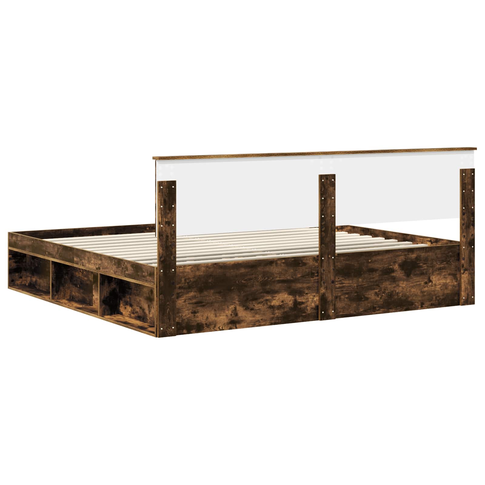 Struttura del letto Rovere fumé 200 x 200 cm Pino massello | homemem39