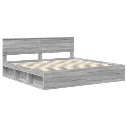 Struttura del letto Grigio Sonoma 200 x 200 cm Pino massello | homemem39