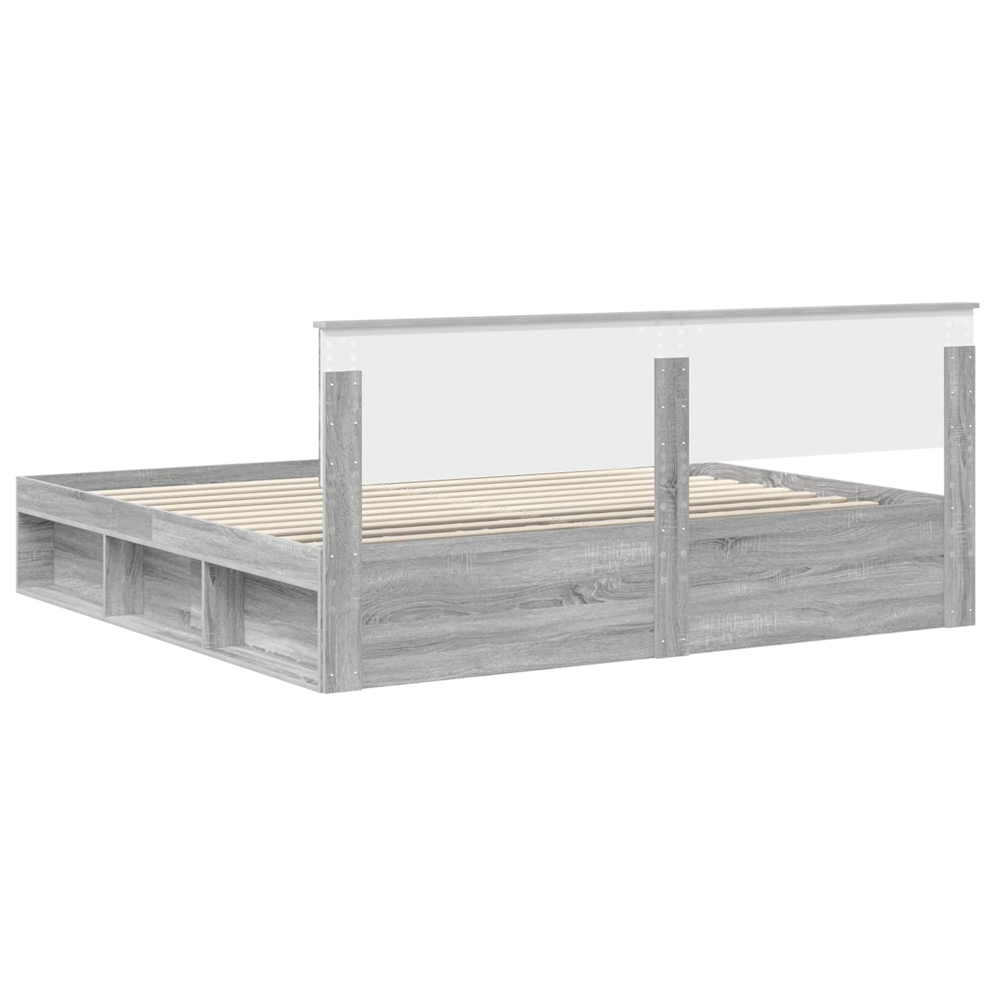 Struttura del letto Grigio Sonoma 200 x 200 cm Pino massello | homemem39