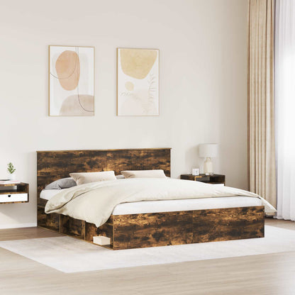 Struttura del letto Rovere fumé 180 x 200 cm Pino massello | homemem39