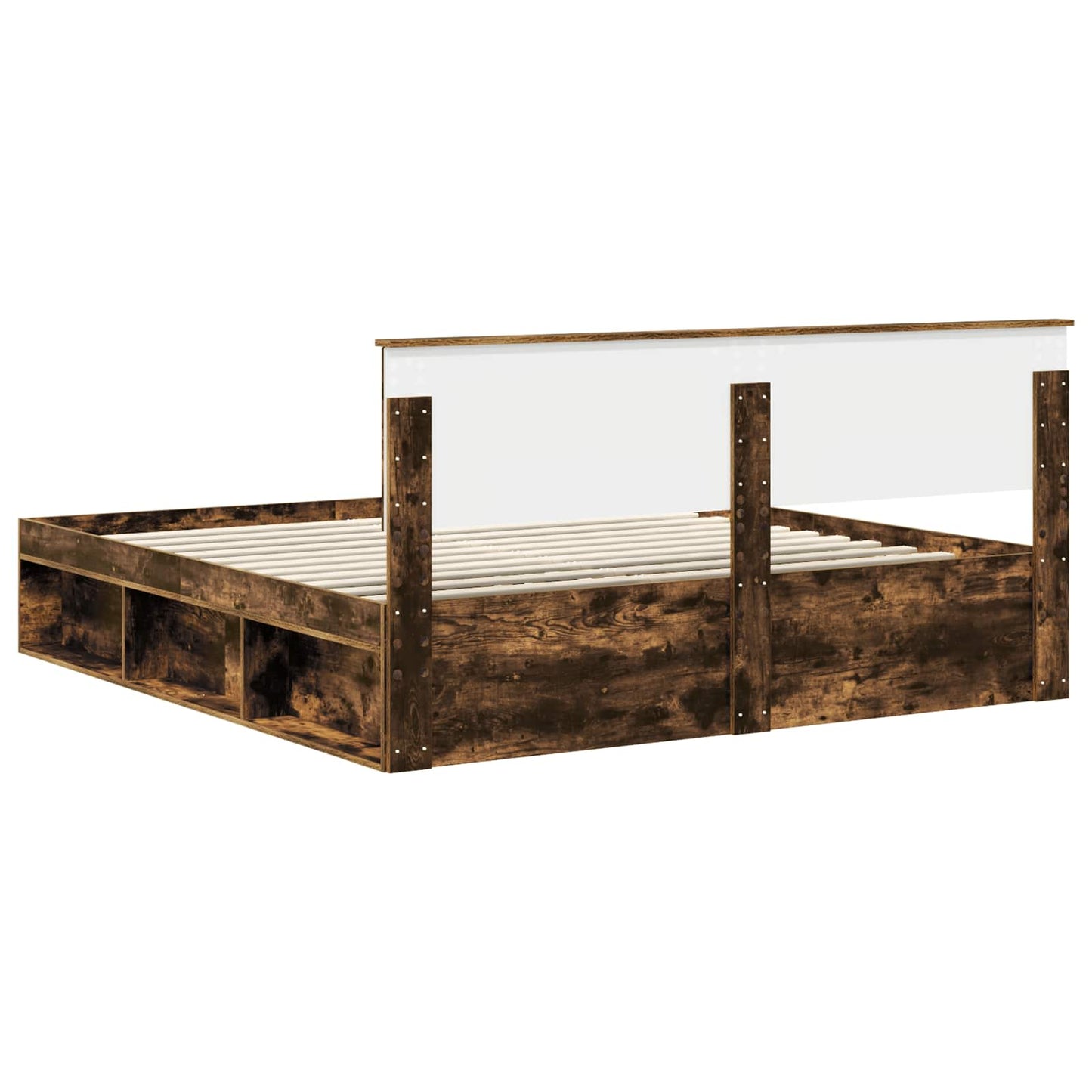 Struttura del letto Rovere fumé 180 x 200 cm Pino massello | homemem39