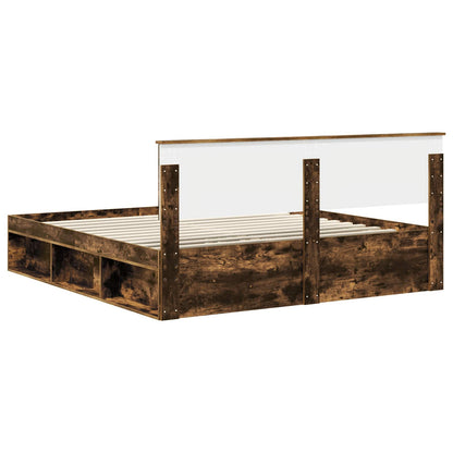 Struttura del letto Rovere fumé 180 x 200 cm Pino massello | homemem39