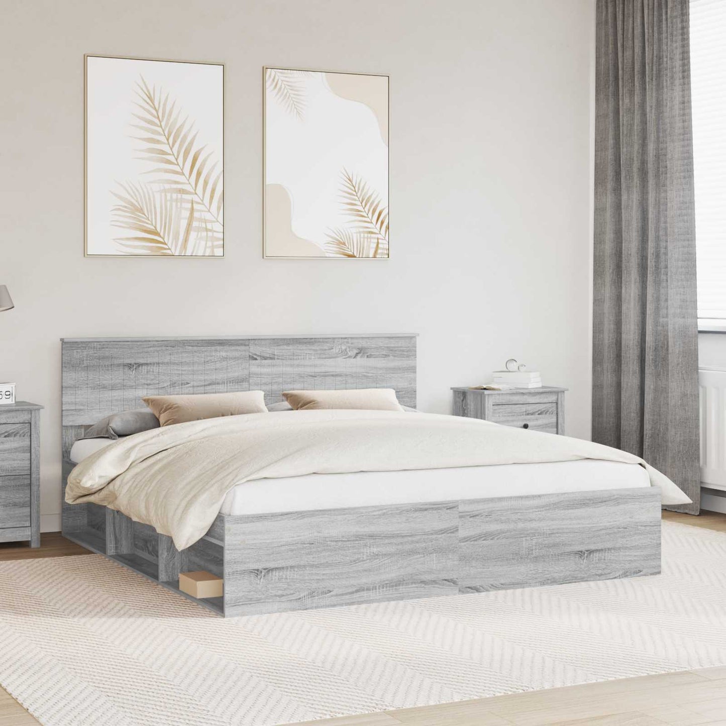 Struttura del letto Grigio Sonoma 180 x 200 cm Pino massello | homemem39