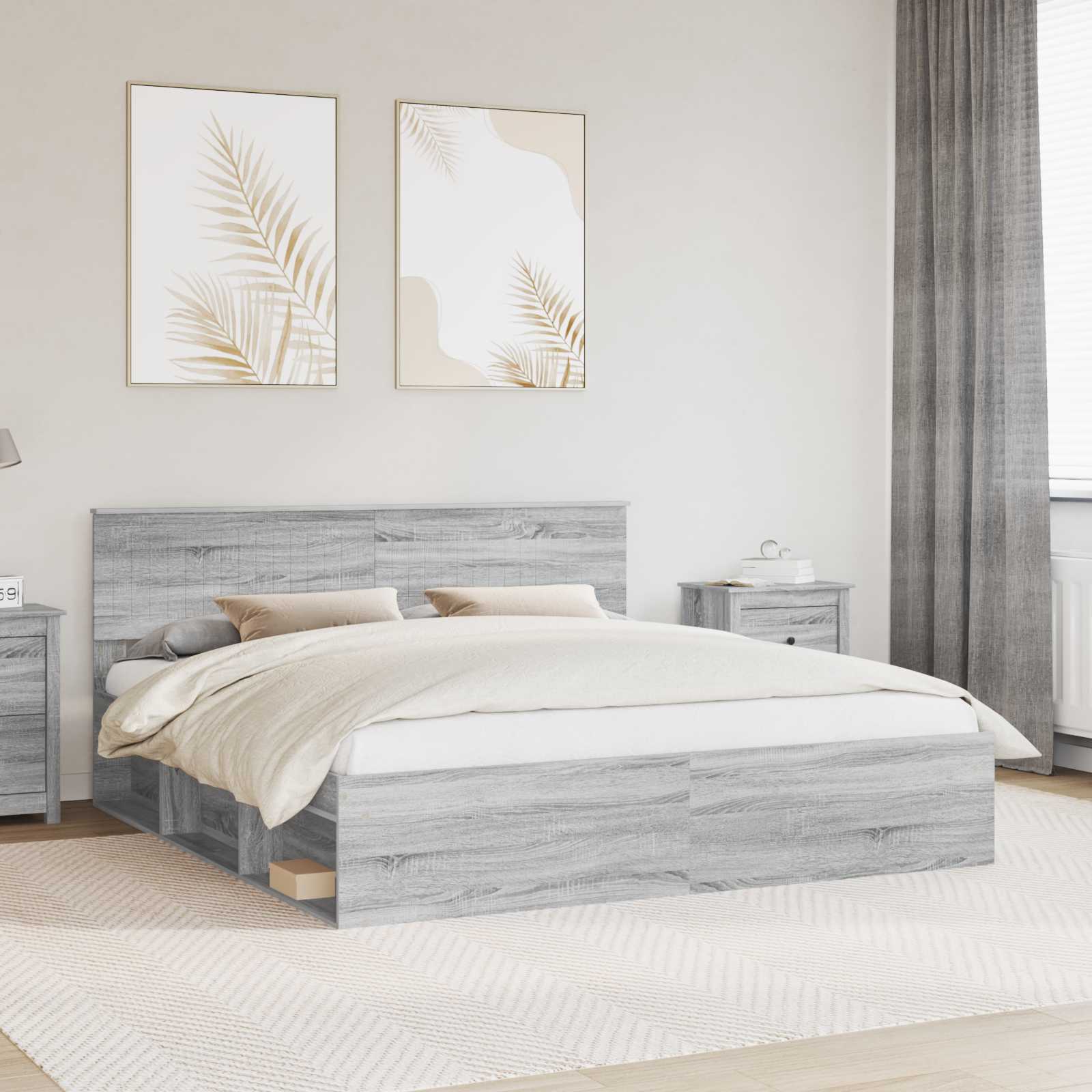 Struttura del letto Grigio Sonoma 180 x 200 cm Pino massello | homemem39