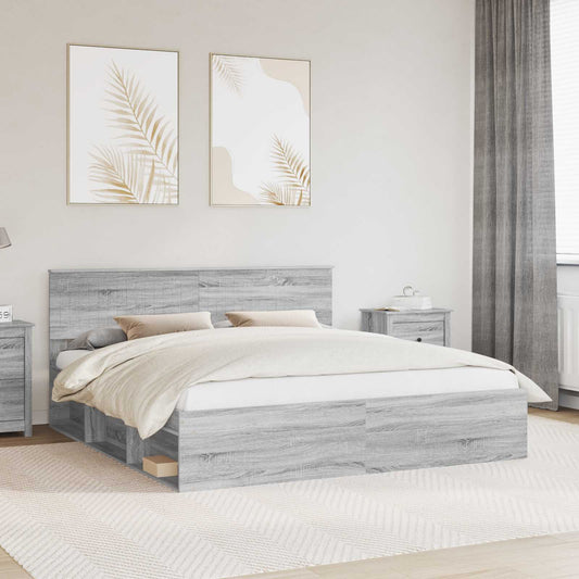 Struttura del letto Grigio Sonoma 180 x 200 cm Pino massello | homemem39