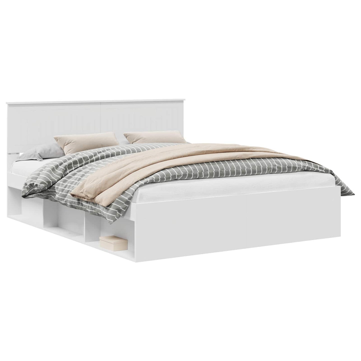 Struttura del letto Bianco 160 x 200 cm Pino massello | homemem39