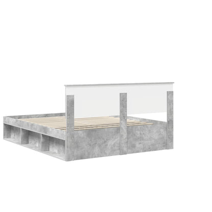 Struttura del letto Calcestruzzo 160 x 200 cm Pino massello | homemem39