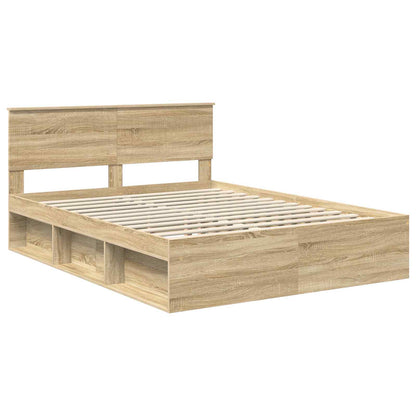 Struttura del letto Rovere Sonoma 150 x 200 cm Pino massello | homemem39