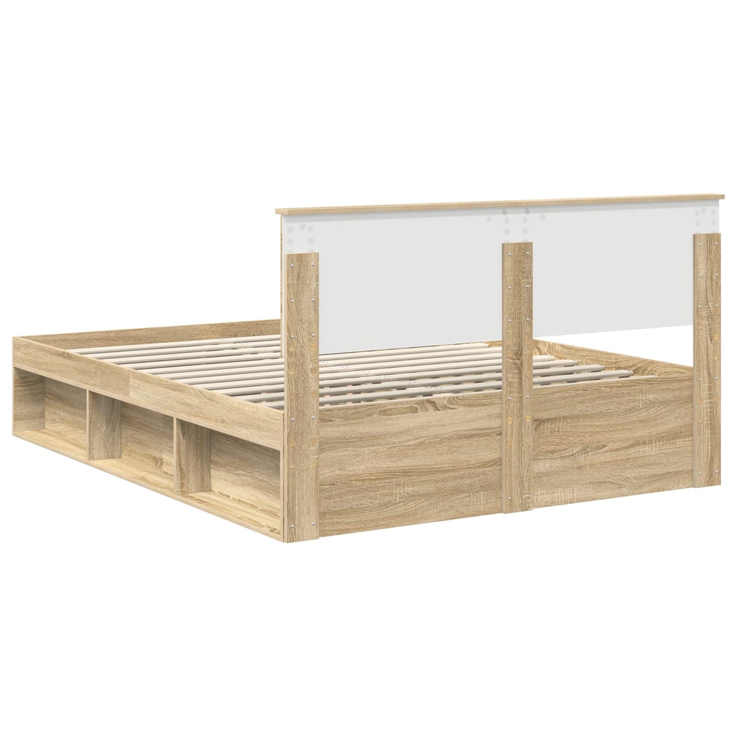 Struttura del letto Rovere Sonoma 150 x 200 cm Pino massello | homemem39