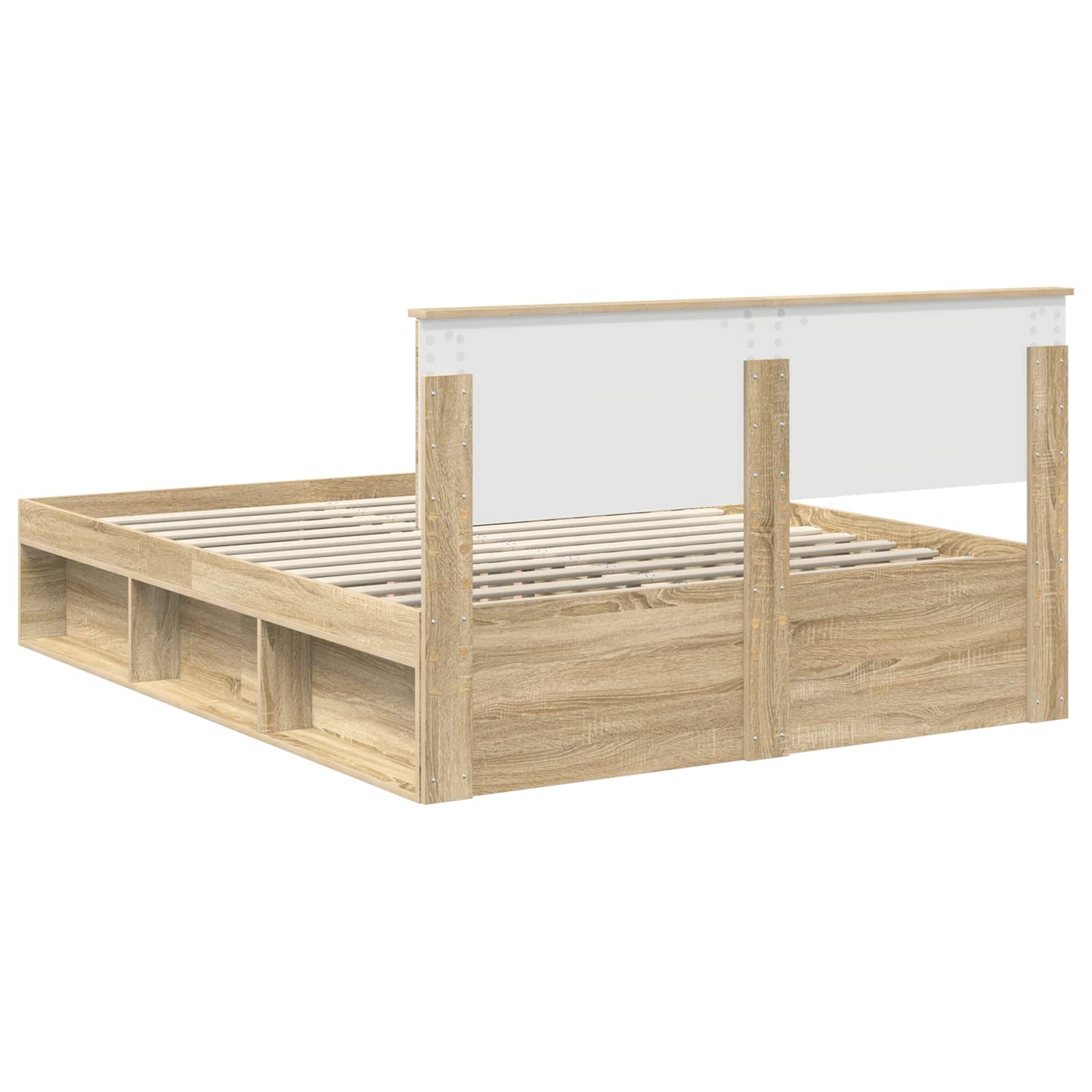 Struttura del letto Rovere Sonoma 150 x 200 cm Pino massello | homemem39