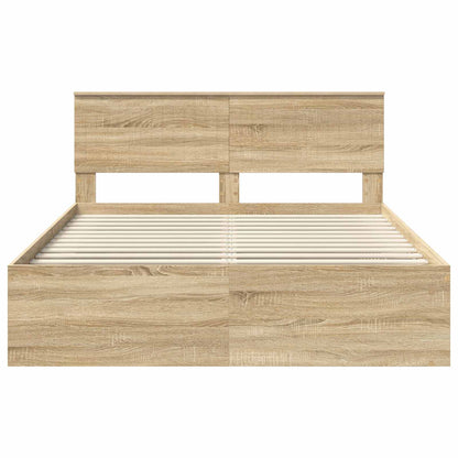 Struttura del letto Rovere Sonoma 150 x 200 cm Pino massello | homemem39