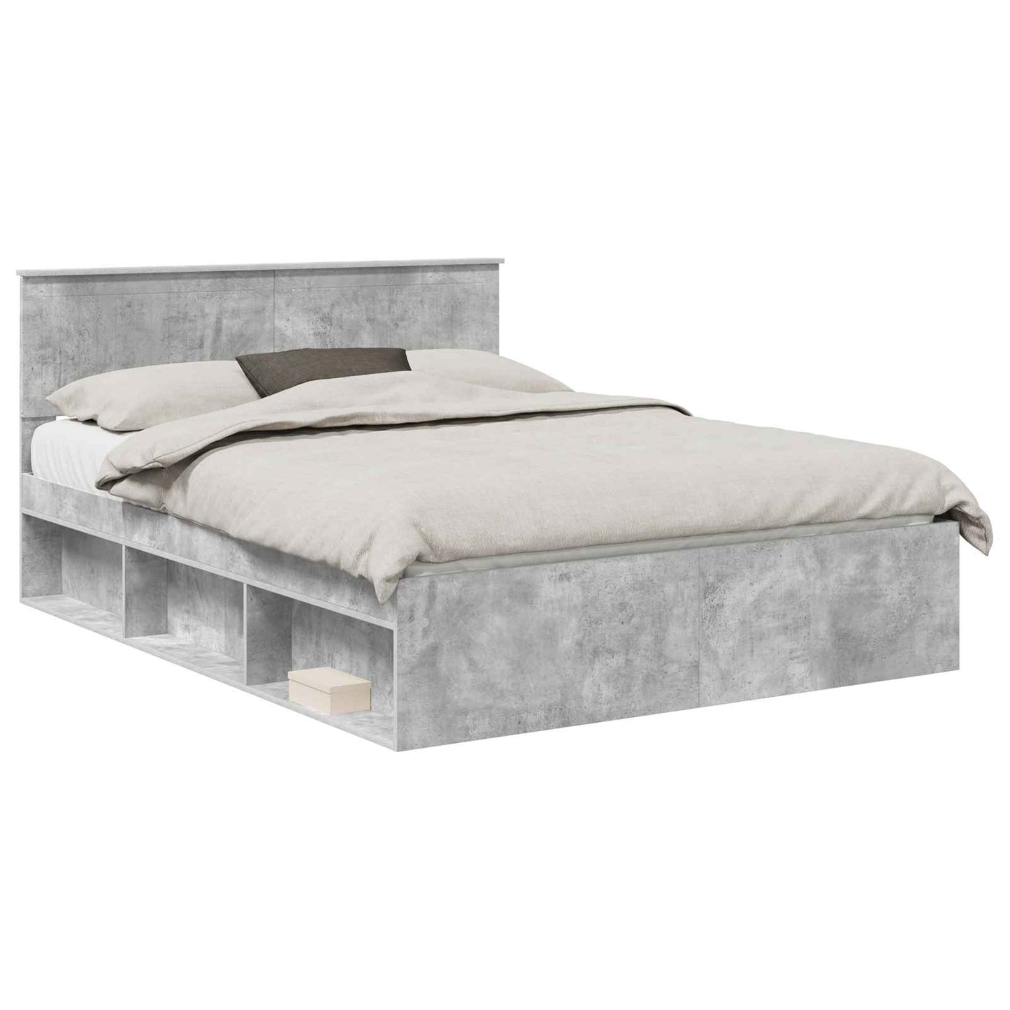Struttura del letto Grigio Concretè 150 x 200 cm Pino massello | homemem39